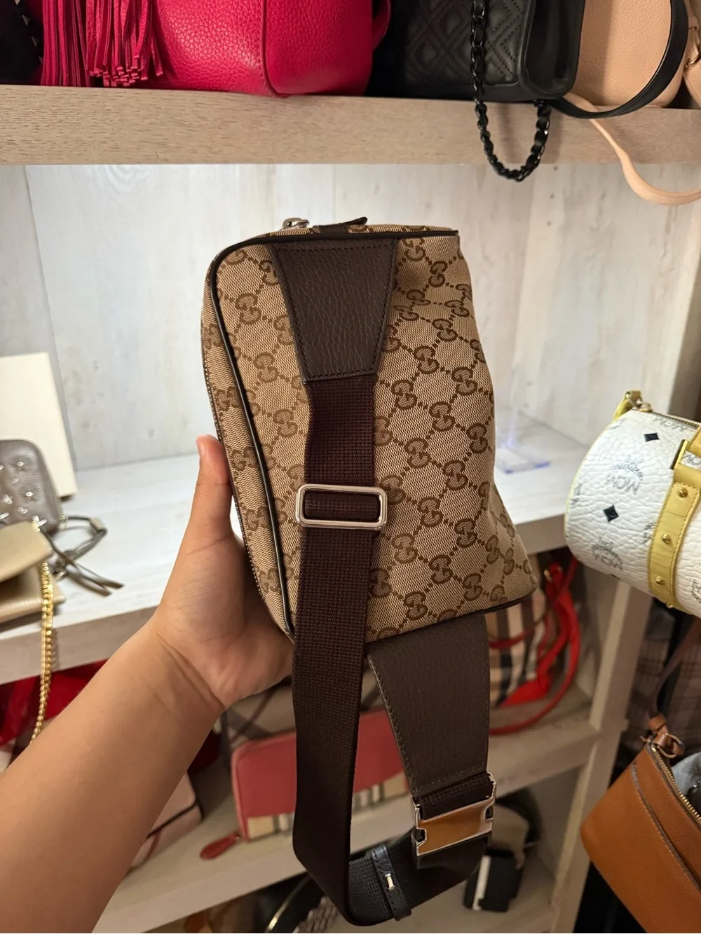 Gucci Beige GG Canvas Belt Bag